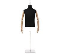 vidaXL Manichino Regolabile 170-218 cm con Base Maschio PP Nero
