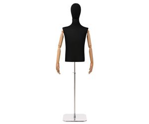 vidaXL Manichino Regolabile 170-218 cm con Base Maschio PP Nero