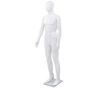 VIDAXL - Manichino Uomo Figura Intera Base In Vetro 185 Cm Bianco Lucido