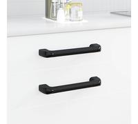 vidaXL Manico Tinta unita 2 pz Nero 380 x 34 x 85 mm Alluminio e PP