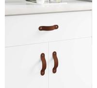 vidaXL Maniglie per Armadi 12 pcs Marrone 140 x 25 x 2,3 mm PU, Maniglie eleganti e resistenti, accessori funzionali per riporre, tiranti ergonomici per il tuo arredamento