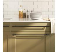 vidaXL Maniglie per Mobili 5pz Nere 480mm in Acciaio Inox