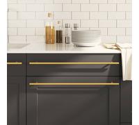 vidaXL Maniglie per Mobili 5pz Oro 480mm in Acciaio Inox, maniglia per armadietto, maniglia a T, maniglia in acciaio inox, maniglia per anta