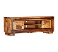 vidaXL Massello di Sheesham Mobile Porta TV Retrò Elegante Vani con 2 Ante 2 Scomparti Aperti Armadietto Multimediale 118x30x40 cm Marrone