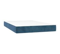 vidaXL Materasso a Molle Blu Scuro 120x220x20 cm in Velluto