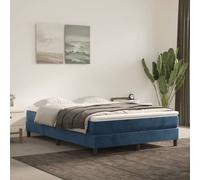 vidaXL Materasso a Molle Blu Scuro 140x190x20 cm in Velluto