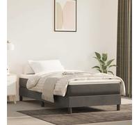vidaXL Materasso a Molle Grigio Scuro 100x220x20 cm in Velluto, materasso, materasso da letto, materasso da letto con cerniera