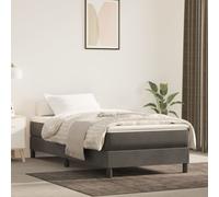 vidaXL Materasso a Molle Grigio Scuro 80x200x20 cm in Velluto