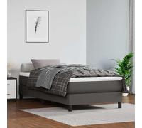 vidaXL Materasso a molle insacchettate Rigidità media Grigio 90x190x20 cm Similpelle