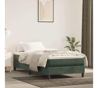 vidaXL Materasso a molle insacchettate Verde scuro 90x190x20 cm in velluto Rigidità media