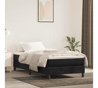 vidaXL Materasso a Molle Insacchettate Nero 120x190x20 cm in Velluto