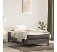 vidaXL Materasso a Molle Insacchettate Rigidità Media Grigio Scuro 100x210x20 cm in Velluto