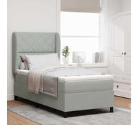 vidaXL Materasso a molle pocket grigio chiaro 90 x 190 cm in velluto, singolo, comodo, con copertura removibile e zip. Moderno, ideale per letti regolabili, perfetto per la camera da letto in stile