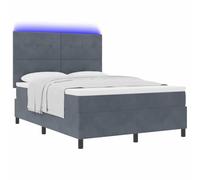 vidaXL Materasso a Molle Pocket Grigio Scuro 160X200Cm Velluto Schiuma Copertura con Cerniera per Comfort E Supporto Topper Protezione Arredamento Camera da Letto Luxuoso con