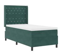 vidaXL Materasso a Molle Pocket Verde Scuro Velluto Singolo 90X200X20Cm Schiuma con Chiusura a Zip Rimovibile Ideale per Tutte le Posizioni di Sonno Copritutto Topper Mobili per la camera da letto di
