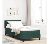 vidaXL Materasso Comfort Velvet Pocket Spring 90X200 cm Verde scuro Schiuma morbida con copertura con zip Supporto confortevole Accessorio per letto singolo Mobili per camera da letto Topper Protetto