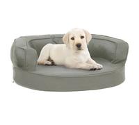 vidaXL Materasso Ergonomico per Cani 60x42 cm Effetto Lino Grigio