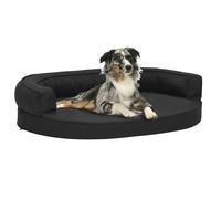 vidaXL Materasso Ergonomico per Cani 75x53 cm Effetto Lino Nero