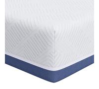 vidaXL Materasso in Gel Foam Bianco Blu 200 cm, Fatto in Tessuto Jacquard al 100% in Poliestere. Flessibilità Media, Regola la Temperatura Interna. Non Serve Montaggio, Perfetto per l'inverno e la p