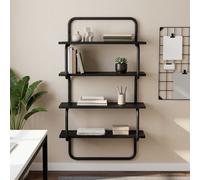 vidaXL Mensola a 4 ripiani Rovere Nero 40 x 24,5 x 104 cm