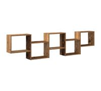 vidaXL Mensola a Cubo da Parete 5 Scomparti Truciolato Legno Antico