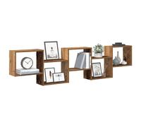 vidaXL Mensola a Cubo da Parete 5 Scomparti Truciolato Legno Antico
