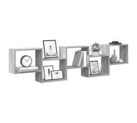 vidaXL Mensola a Cubo da Parete 5 Scomparti Truciolato Sonoma Grigio