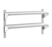 vidaXL Mensola a Muro 2 Ripiani 100x23,5x60cm Argento in Acciaio Inox