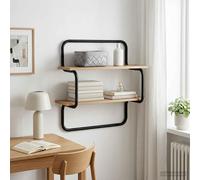 vidaXL Mensola a muro a 2 livelli Rovere Artigianale 80 x 24,5 x 61 cm