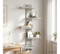 vidaXL Mensola a muro flottante Grigio Cemento 48,5 x 15 x 101 cm
