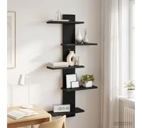 vidaXL Mensola a muro flottante Rovere Nero 48,5 x 15 x 101 cm