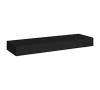 vidaXL Mensola a Muro Galleggiante con Cassetto Nera 80x25x8 cm