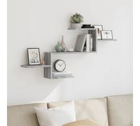 vidaXL Mensola a Muro Grigio Sonoma 104x15x49 cm Legno Multistrato