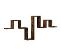 vidaXL Mensola a Muro Rovere Fumo 104,5x10x43 cm Legno Multistrato, scaffale portaoggetti, mensola a Parete, mensola espositiva, mensola sospesa
