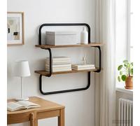 vidaXL Mensola a parete a 2 livelli Legno antico 40 x 24,5 x 61 cm