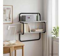 vidaXL Mensola a Parete a 2 Livelli Sonoma grigio 80 x 24,5 x 61 cm
