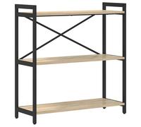 vidaXL Mensola a più Livelli in Rovere Sonoma - 80 x 30 x 83 cm. È un'unità di scaffalatura autonoma in Legno e Acciaio, con Piedi Regolabili. Ha Una Struttura Incrociata per Maggiore stabilità e ha