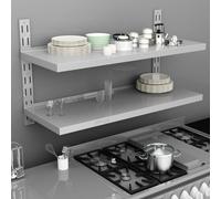 vidaXL Mensola a Sospensione a 2 Livelli in Acciaio Inox 120x30 cm