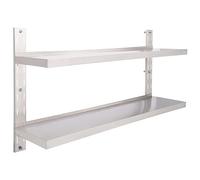 vidaXL Mensola a Sospensione a 2 Livelli in Acciaio Inox 150x30 cm