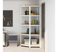 vidaXL Mensola angolare Argento 90 x 90 x 198 cm Legno ingegnerizzato