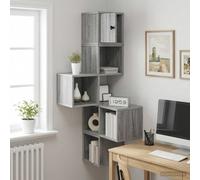 vidaXL Mensola Angolare da Parete Sonoma grigio 48 x 48 x 120 cm