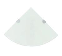vidaXL Mensola Angolare in Vetro Temperato a Parete Bianco 35x35 cm Ripiano