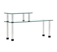 vidaXL Mensola da Cucina Ripiano per Cucina Piano Scaffale Scaffalatura Portaoggetti Soluzioni Salvaspazio Trasparente 45x16x26 cm in Vetro Temperato