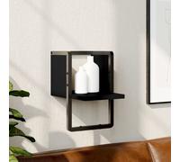 vidaXL Mensola da Parete con Asta Nera 20x25x30 cm