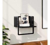 vidaXL Mensola da Parete con Asta Nera 30x25x30 cm