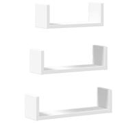 vidaXL Mensole a Muro 3 pz Bianche in Truciolato, scaffale a Muro, scaffale espositivo, espositore a Muro, scaffale pensile, espositore