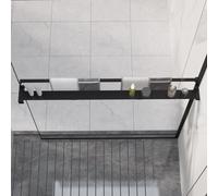 vidaXL Mensola Doccia a Parete per Doccia Walk-in Nera 100cm Alluminio