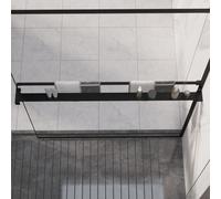 vidaXL Mensola Doccia a Parete per Doccia Walk-in Nera 115cm Alluminio