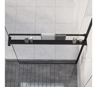 vidaXL Mensola Doccia a Parete per Doccia Walk-in Nera 90 cm Alluminio