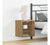 vidaXL Mensola galleggiante con luce LED Marrone 40 x 28,5 x 40 cm